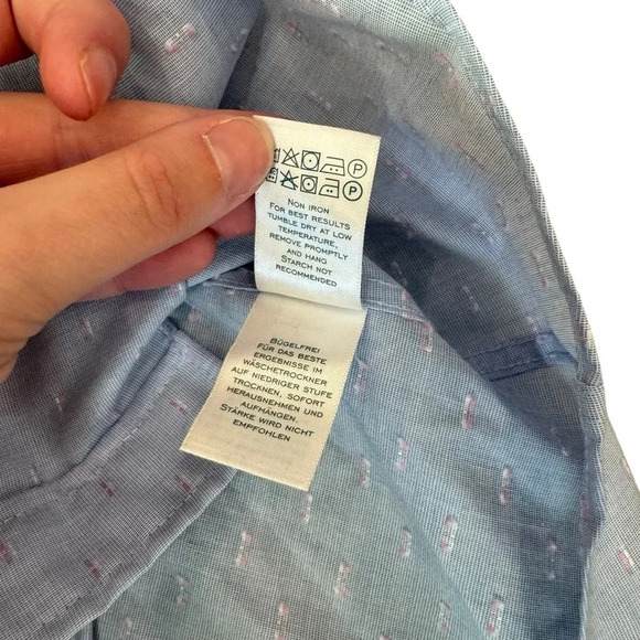Charles Tyrwhitt Slim Fit Long Sleeve Button Down in Blue&Pink Design. Size XXL - Picture 7 of 11